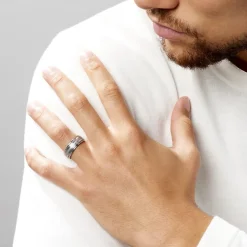 Bague Acier Blanc Jesper