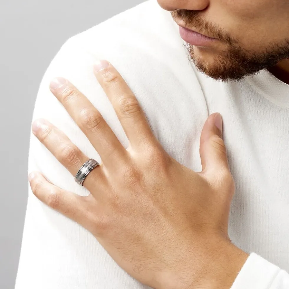 Bague Acier Blanc Jesper