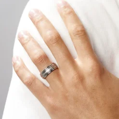 Bague Acier Blanc Jesper