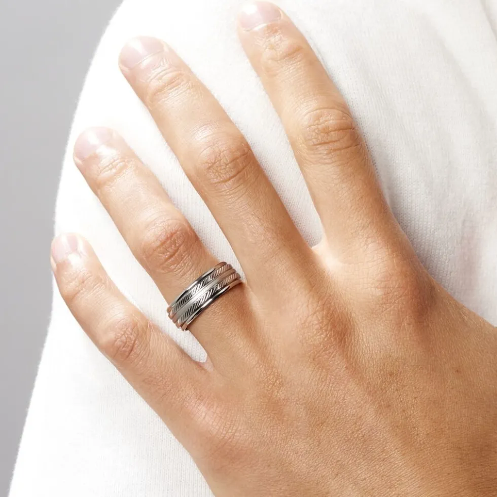 Bague Acier Blanc Jesper