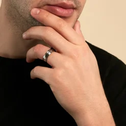 Bague Acier Blanc John