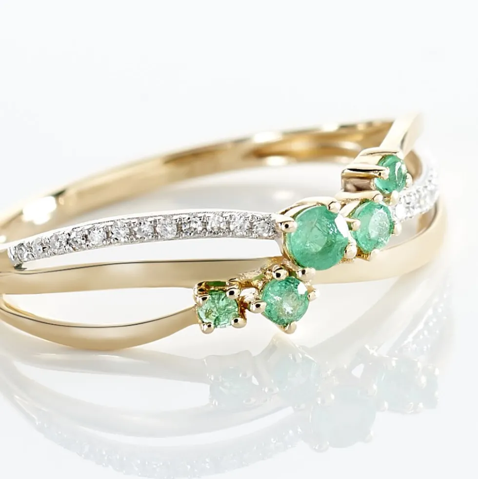 Bague Amarylis Or Jaune Emeraude