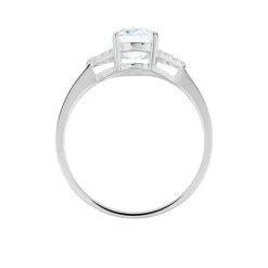 Bague Andreani Or Blanc Topaze Et Oxyde De Zirconium