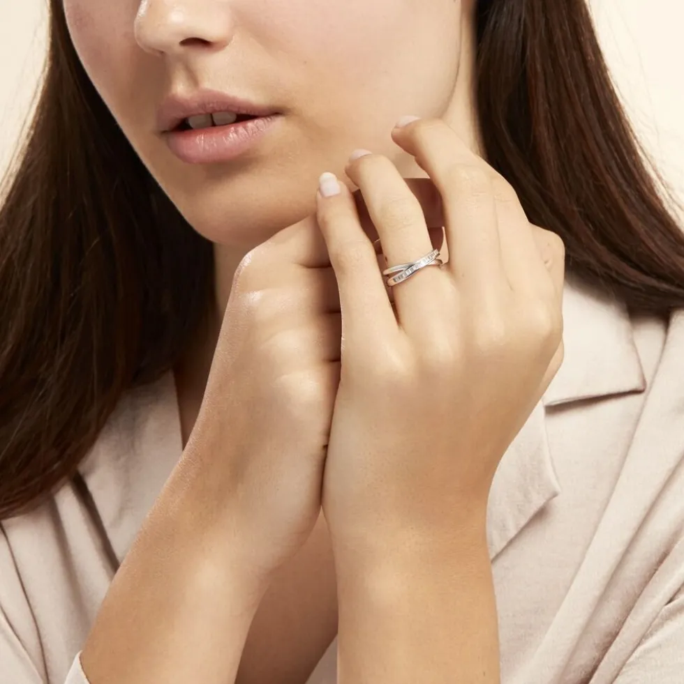 Bague Anelyse Or Blanc Oxyde De Zirconium