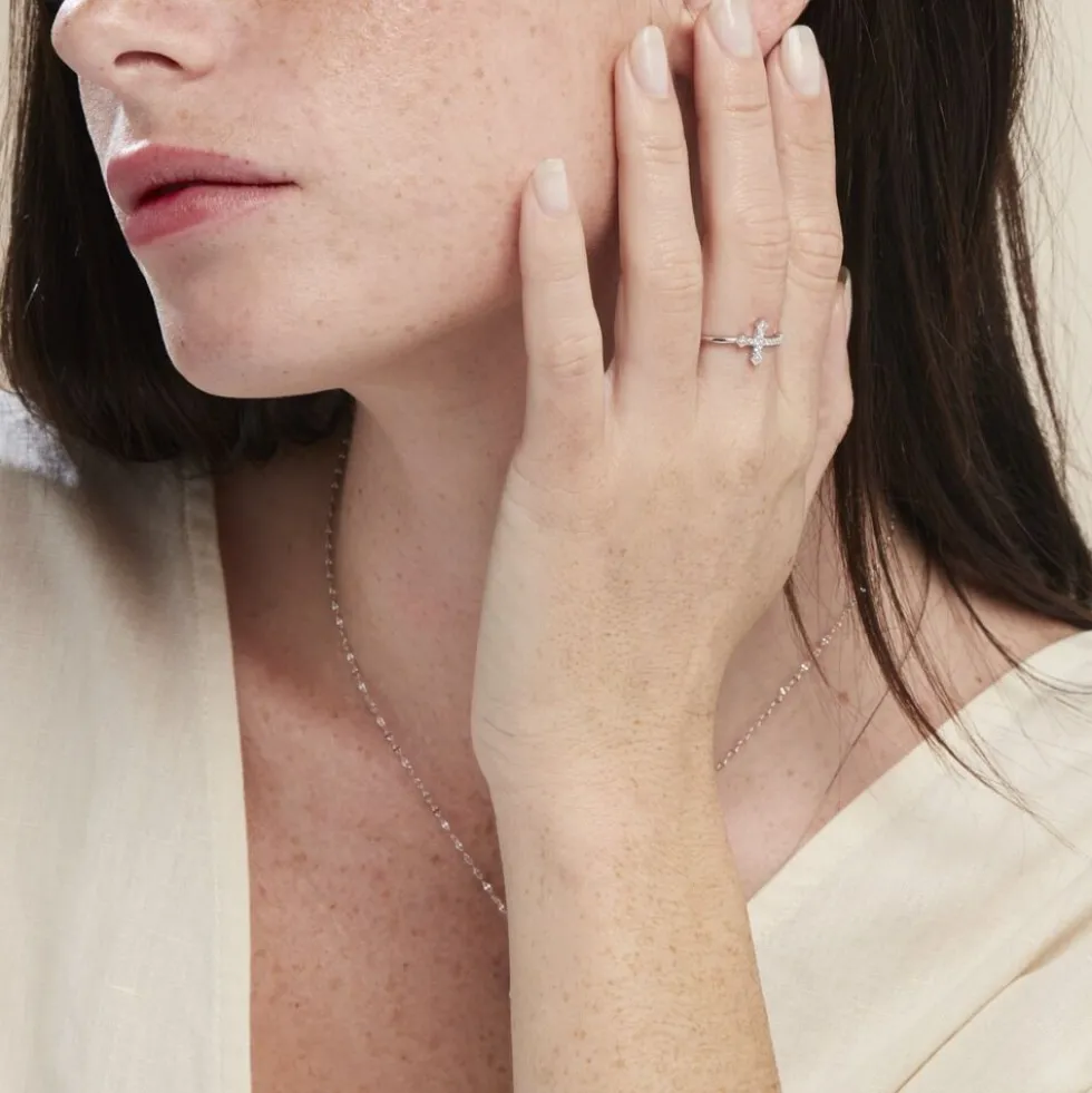 Bague Angel Argent Blanc Oxyde De Zirconium