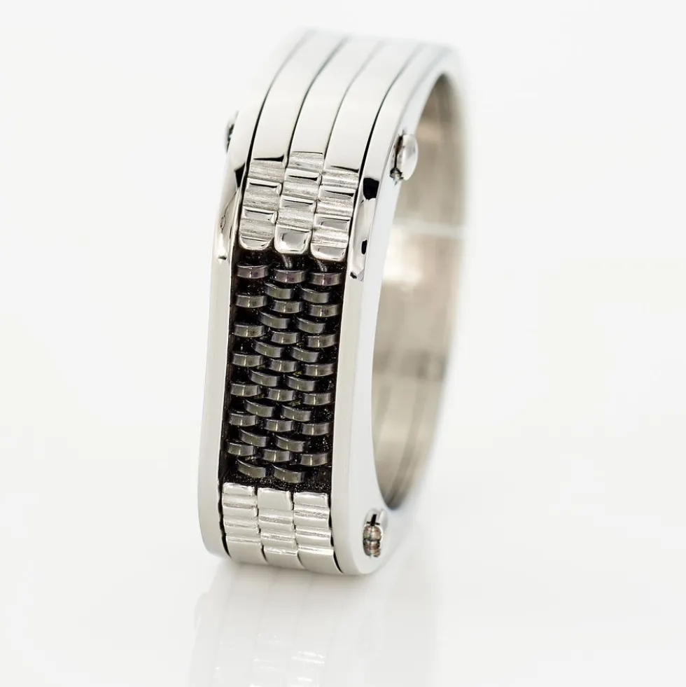 Bague Annastasia Acier Blanc