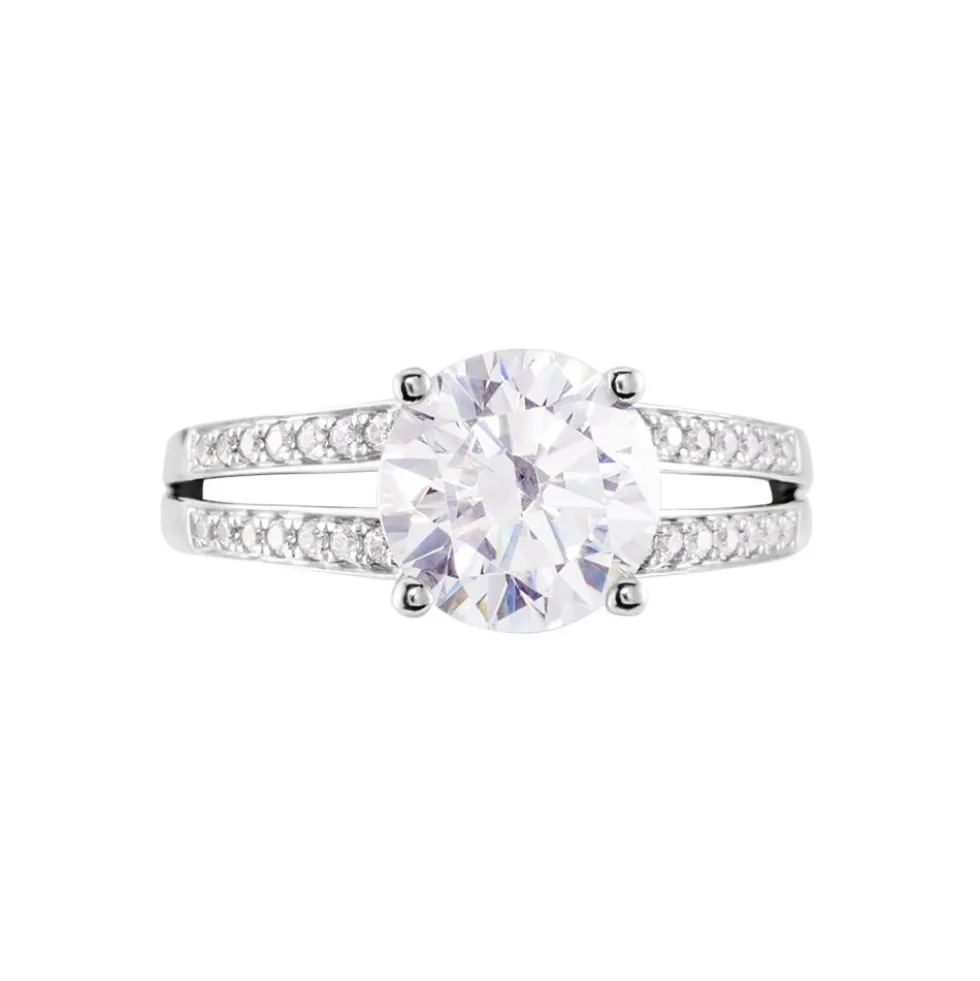 Bague Anthyme Or Blanc Oxyde De Zirconium