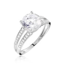 Bague Anthyme Or Blanc Oxyde De Zirconium