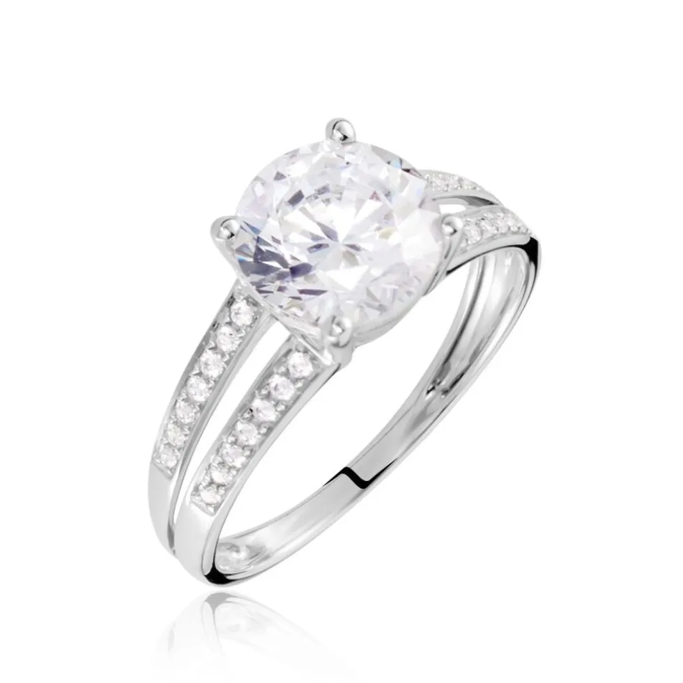 Bague Anthyme Or Blanc Oxyde De Zirconium
