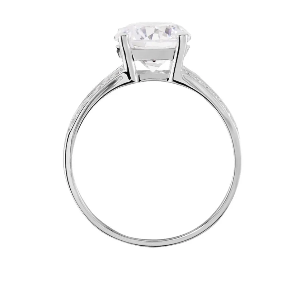 Bague Anthyme Or Blanc Oxyde De Zirconium