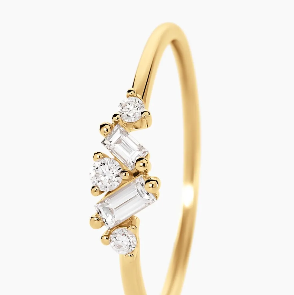 Bague Antigonus Or Jaune Diamant Synthétique