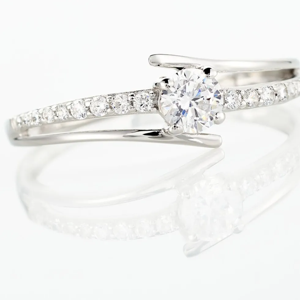 Bague April Or Blanc Oxyde De Zirconium