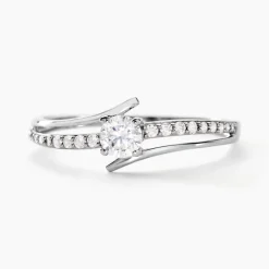 Bague April Or Blanc Oxyde De Zirconium
