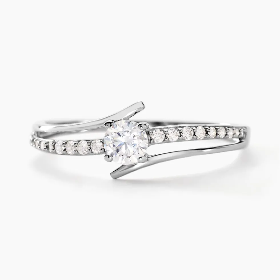 Bague April Or Blanc Oxyde De Zirconium