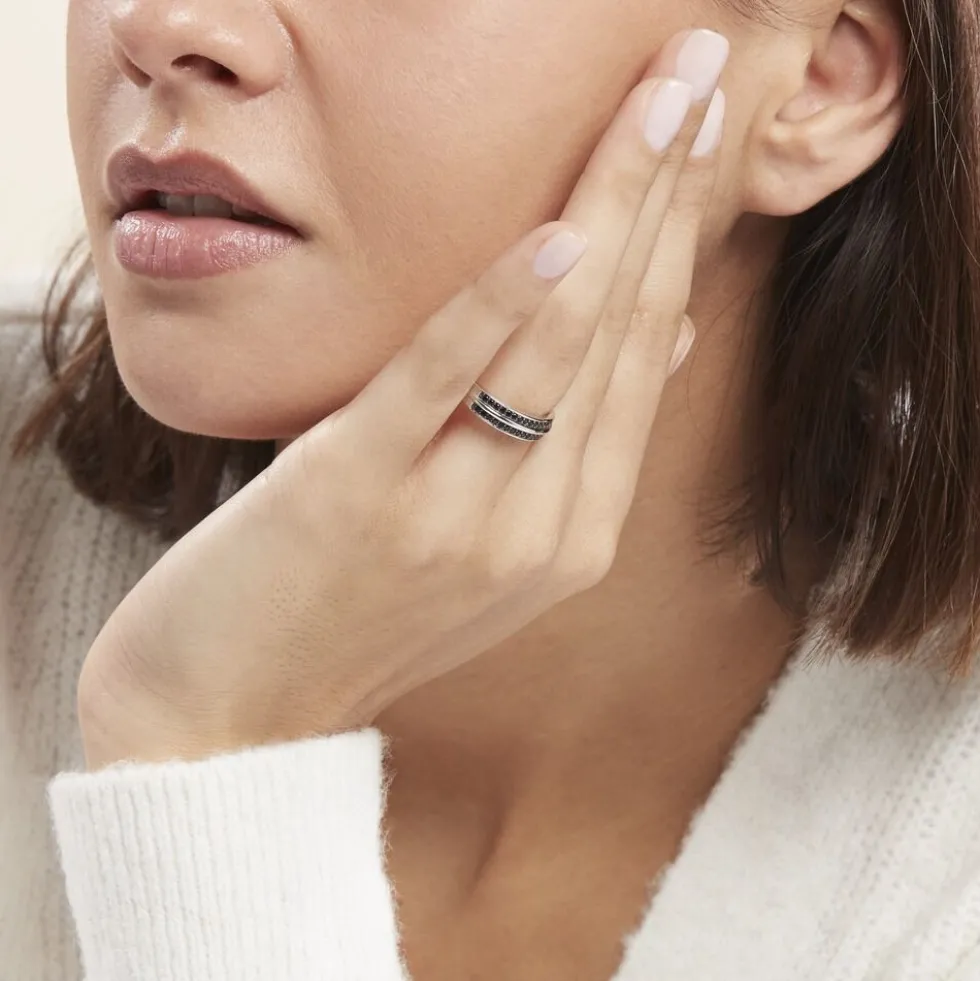Bague Argent Blanc Agapios Oxydes De Zirconium