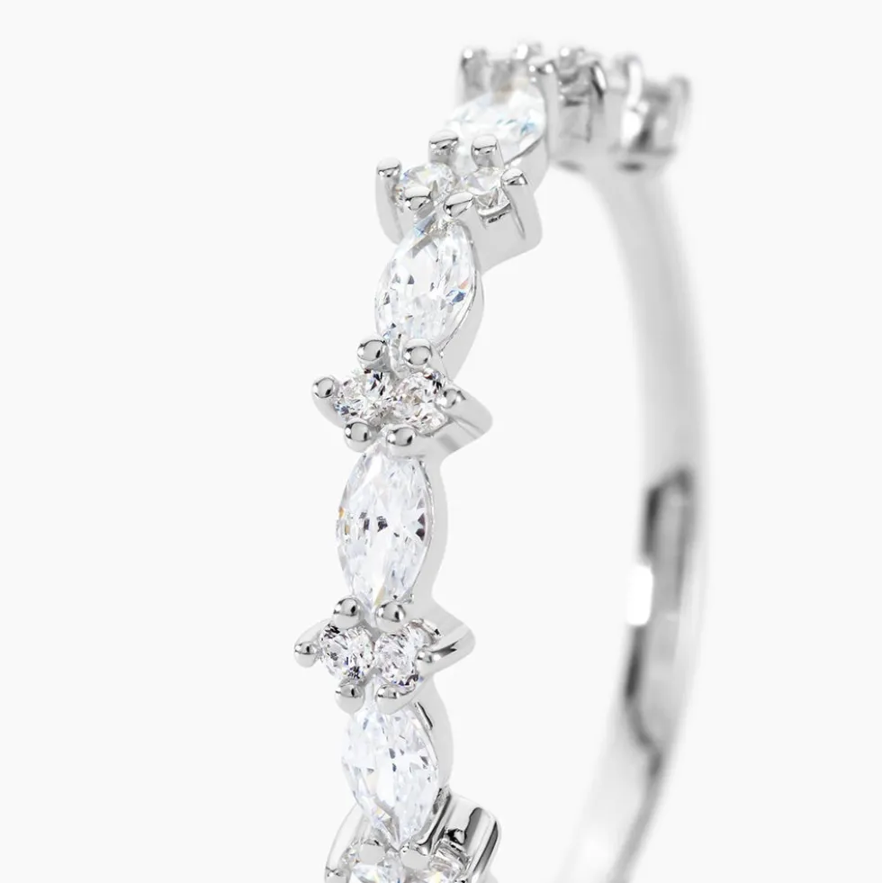Bague Argent Blanc Eclat D'Aurore Oxydes De Zirconium