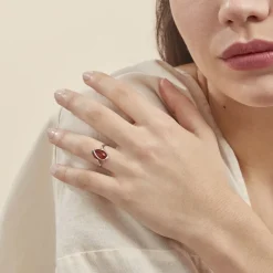 Bague Argent Blanc Leeloo Ambre