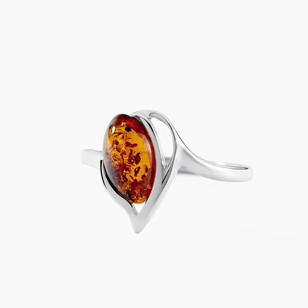 Bague Argent Blanc Nailla Ambre