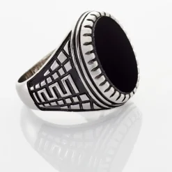 Bague Argent Blanc Thimeo Agathe Noire