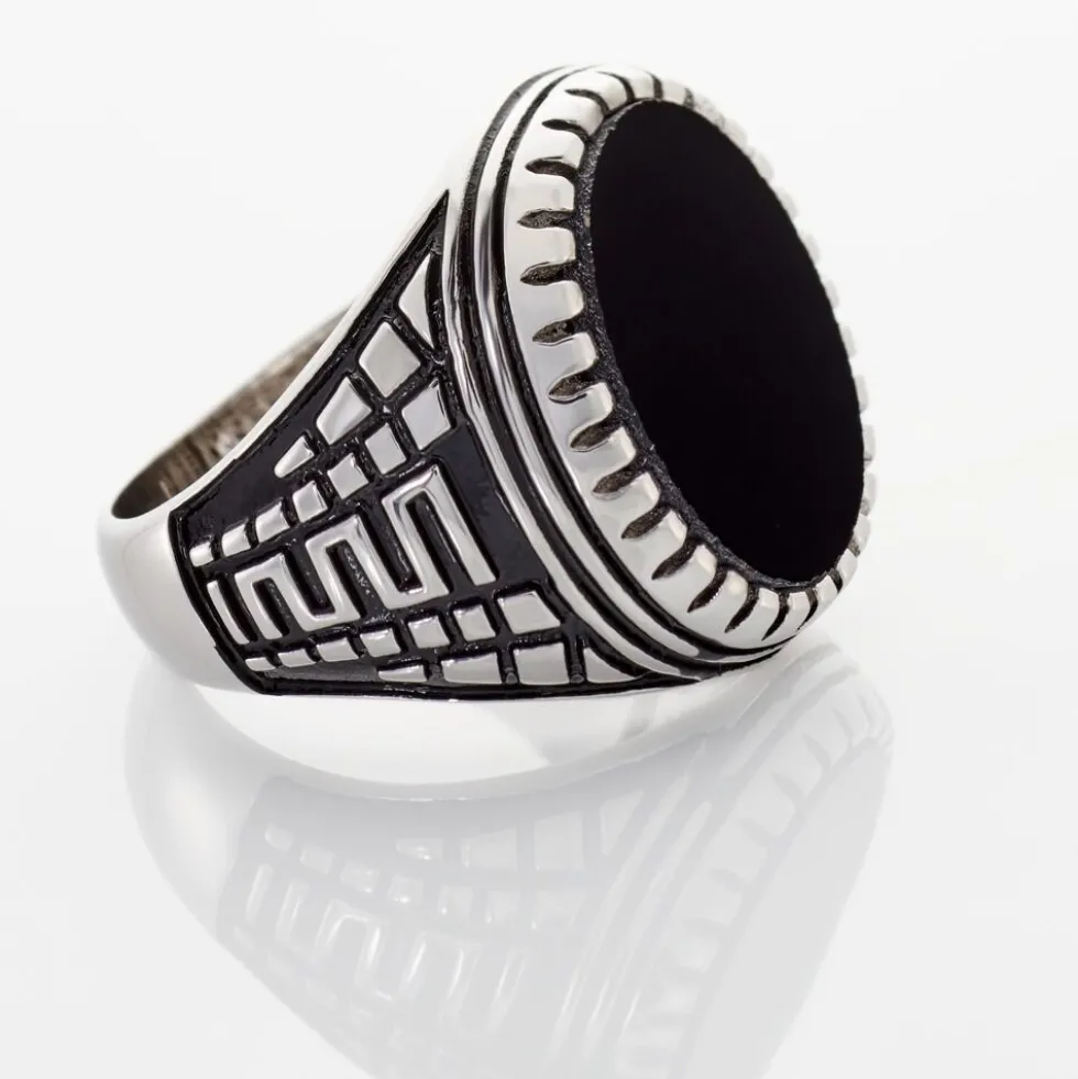 Bague Argent Blanc Thimeo Agathe Noire