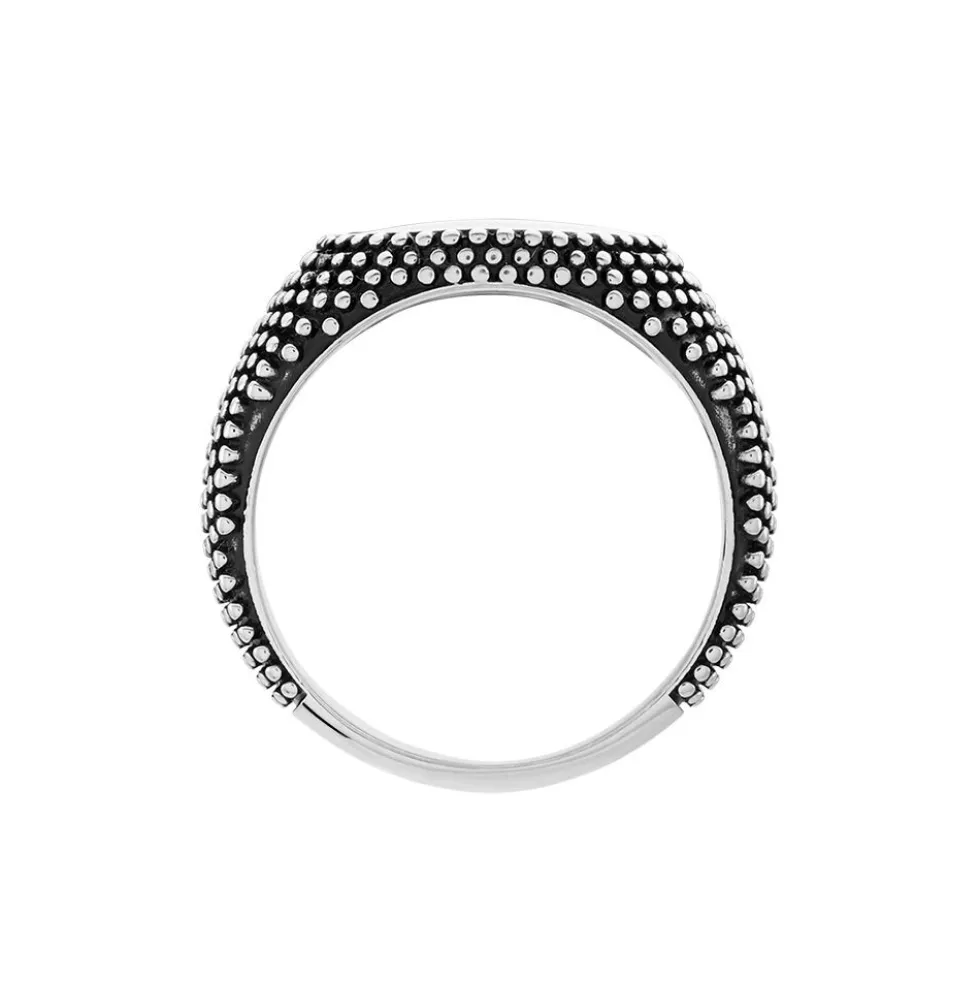 Bague Argent Blanc Tom Email Noir