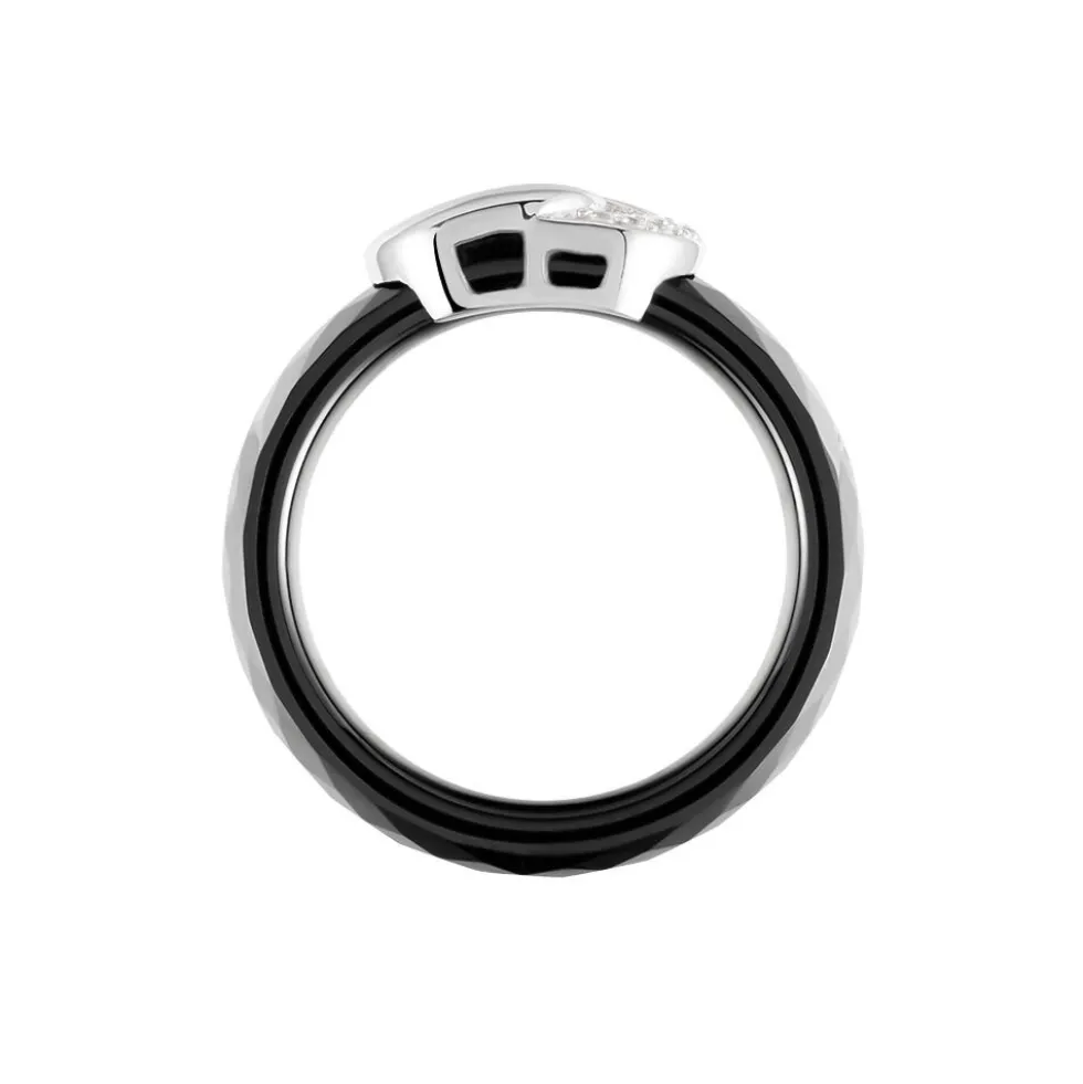 Bague Argent Blanc Valérie Oxyde De Zirconium Et Céramique