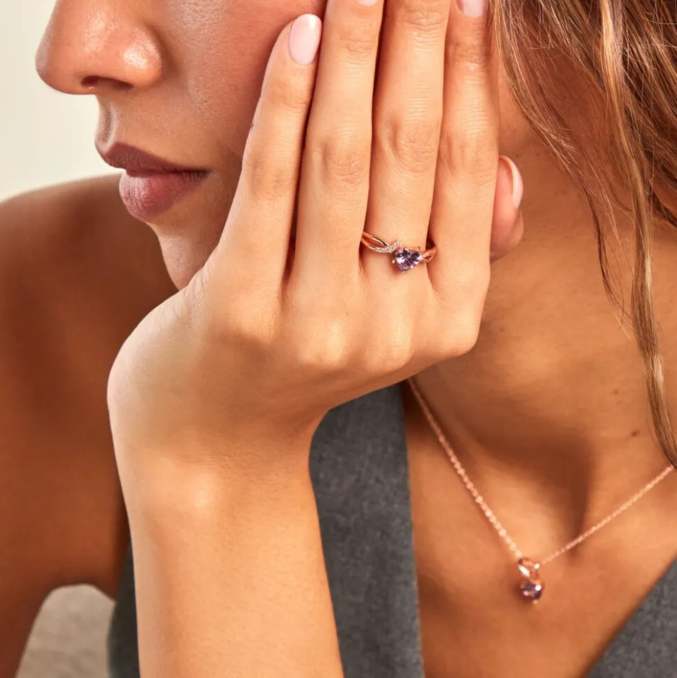 Bague Argent Rose Avalon Oxyde De Zirconium