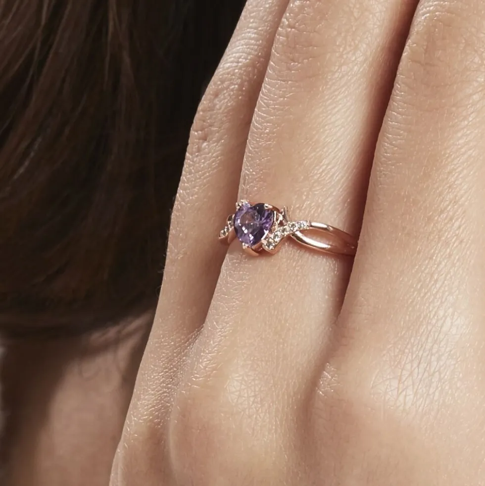 Bague Argent Rose Avalon Oxyde De Zirconium