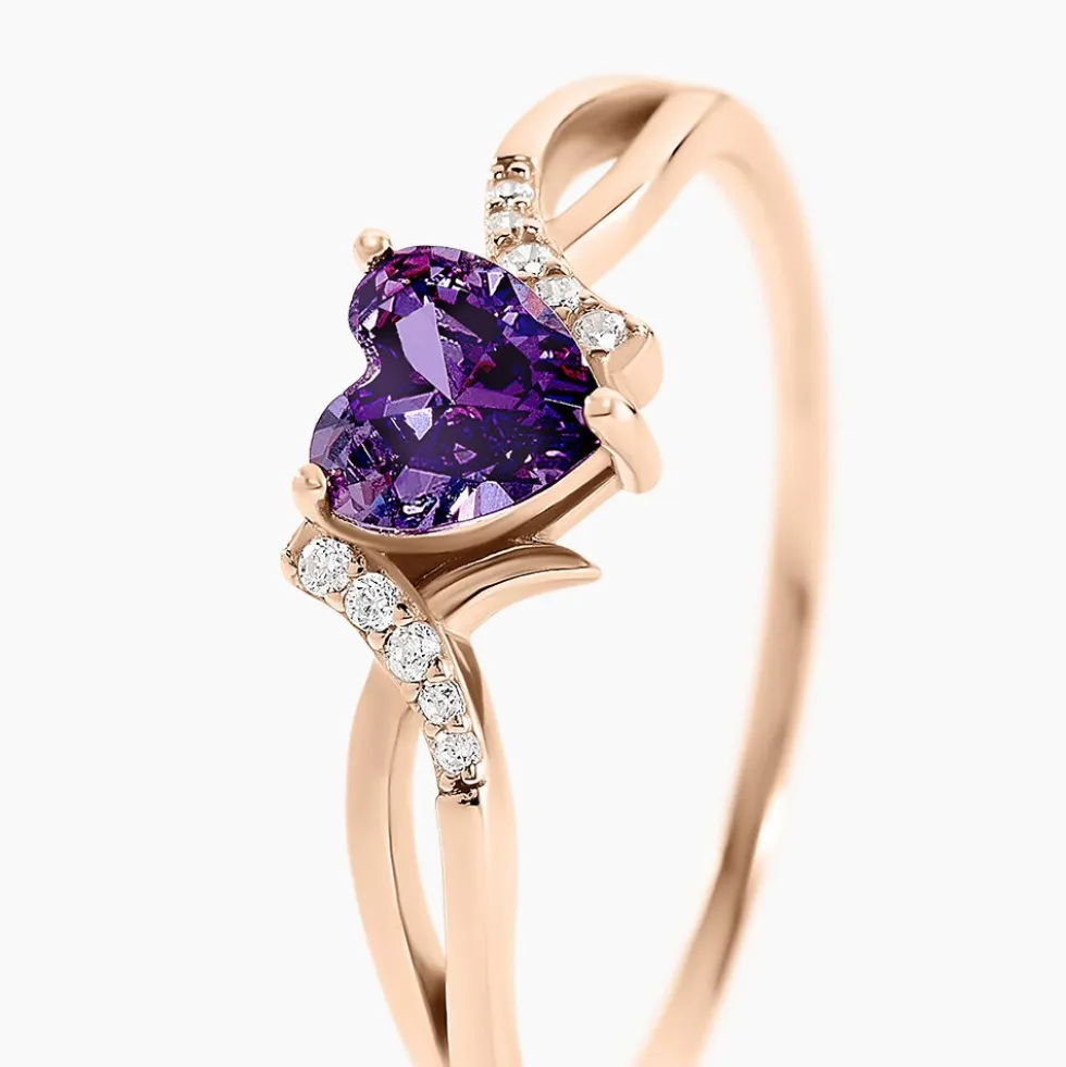 Bague Argent Rose Avalon Oxyde De Zirconium