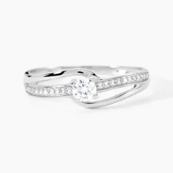 Bague Armelle Or Blanc Oxyde De Zirconium