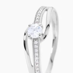 Bague Armelle Or Blanc Oxyde De Zirconium