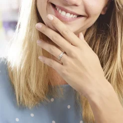 Bague Armelle Or Blanc Oxyde De Zirconium