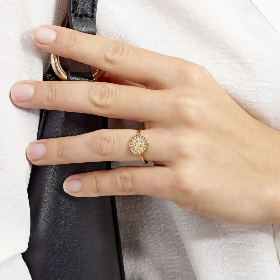 Bague Artea Plaqué Or Jaune Oxyde De Zirconium