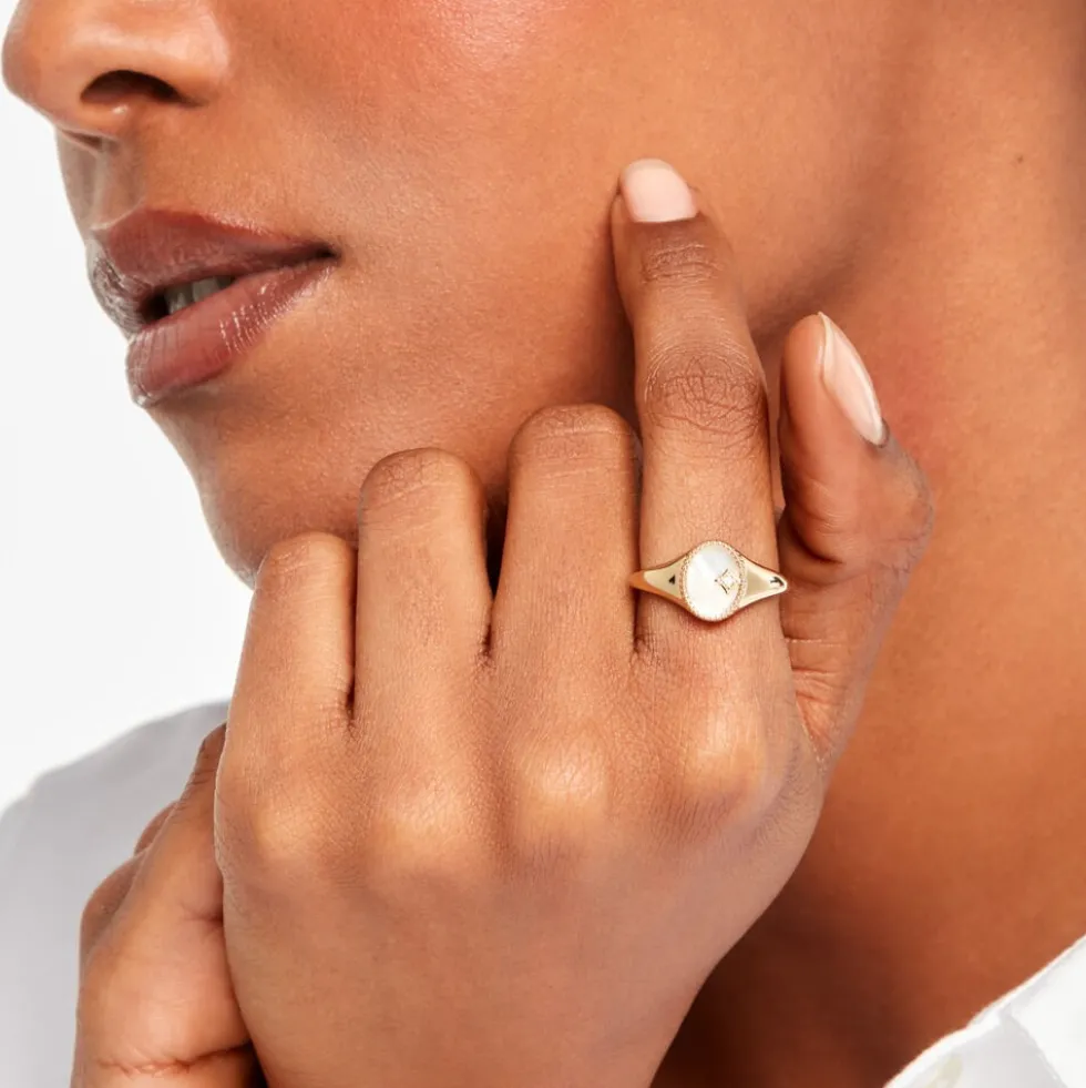 Bague Astria Plaqué Or Jaune Nacre