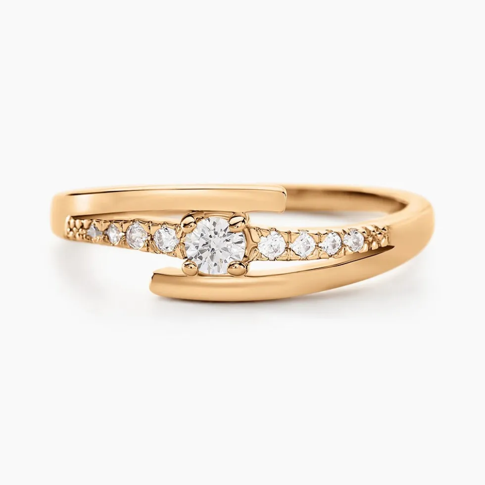 Bague Auberi Plaqué Or Jaune Oxyde De Zirconium