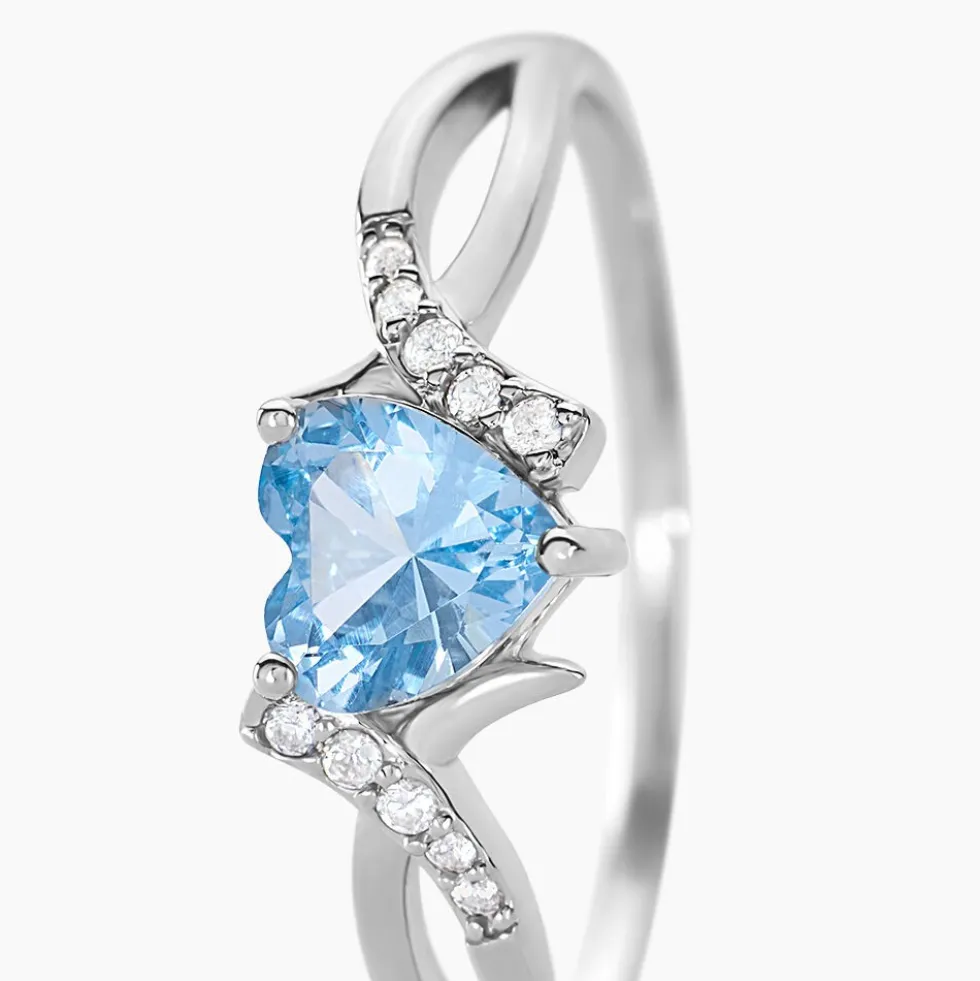 Bague Avalon Argent Blanc Oxyde De Zirconium
