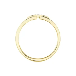 Bague Barrette Or Jaune Diamant