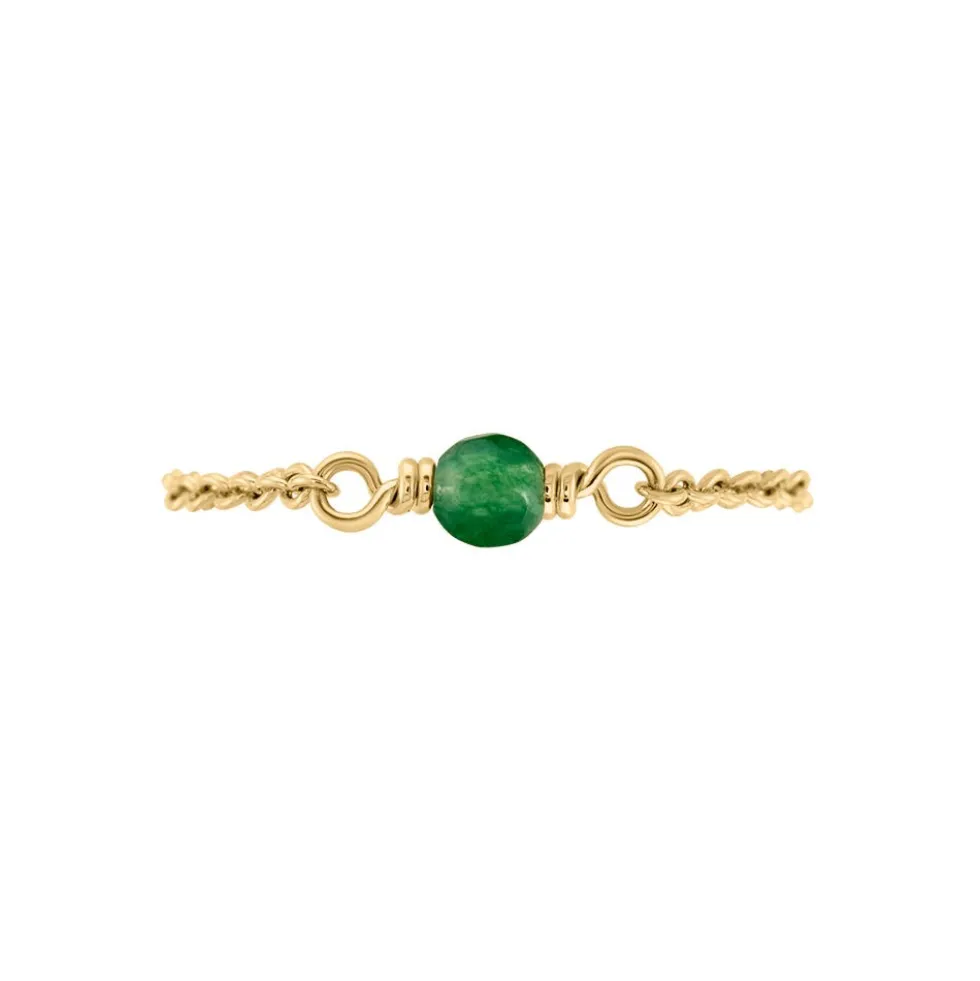 Bague Calliope Plaqué Or Doré Agate