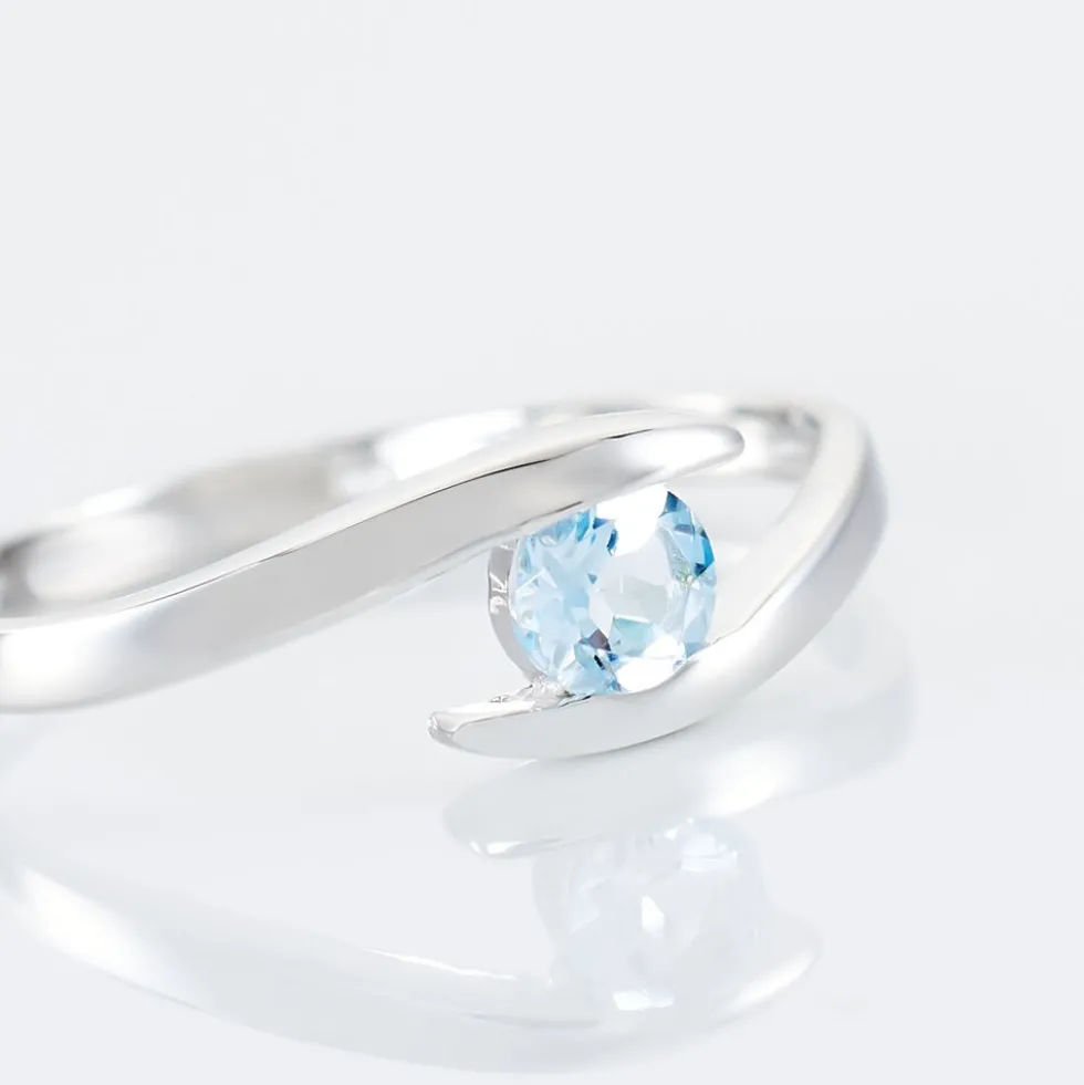 Bague Camilia Or Blanc Topaze