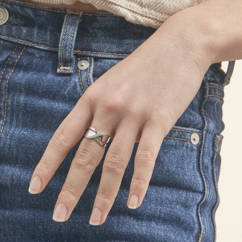 Bague Camomille Or Blanc Diamant