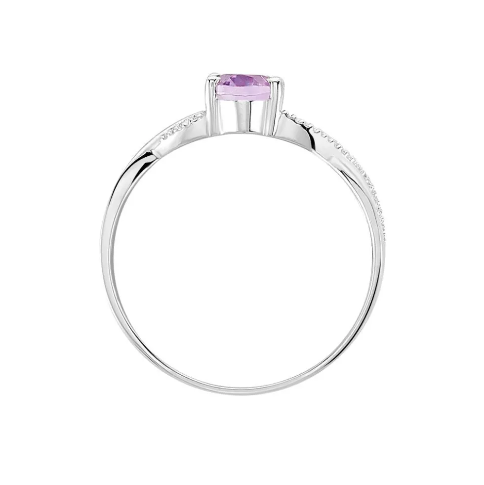 Bague Candice Or Blanc Amethyste