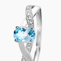 Bague Candice Or Blanc Topaze