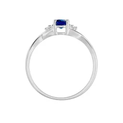 Bague Cassie Or Blanc Saphir Et Diamant