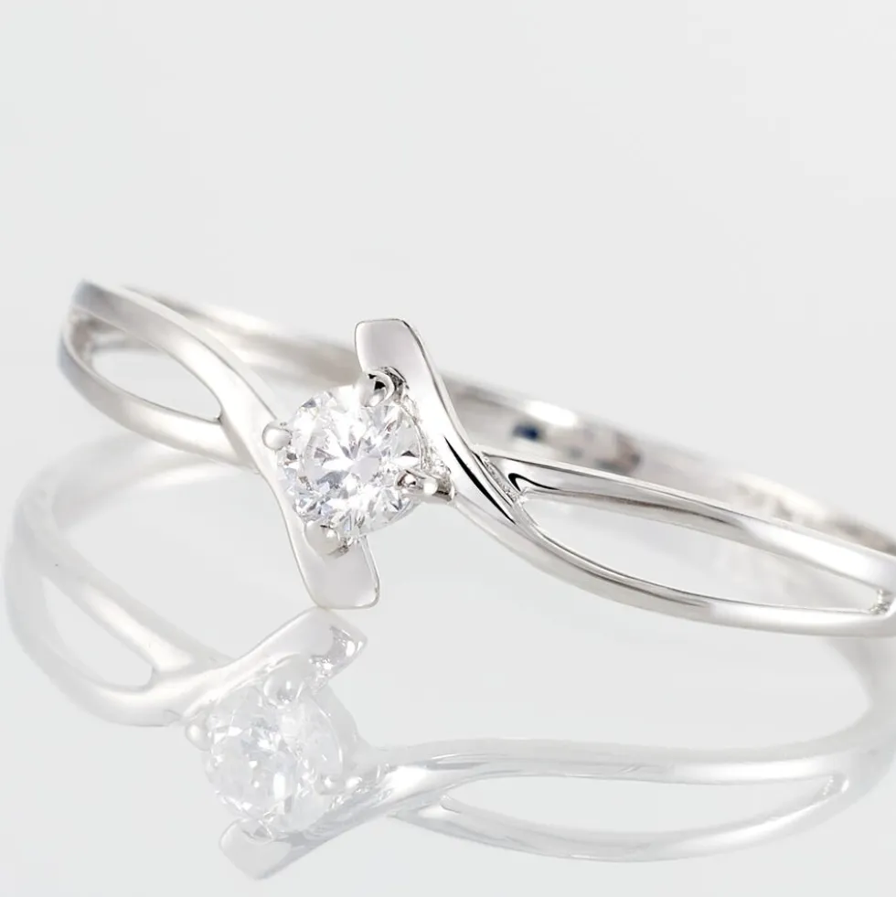 Bague Chamirame Or Blanc Oxyde De Zirconium