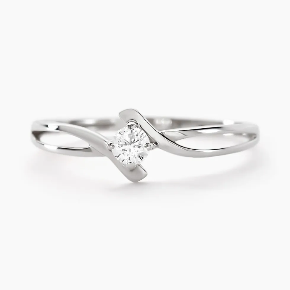 Bague Chamirame Or Blanc Oxyde De Zirconium