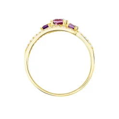 Bague Chloe Or Jaune Amethyste Et Oxyde De Zirconium