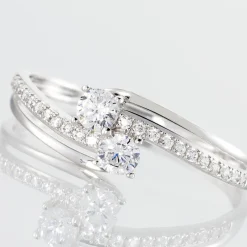 Bague Clarina Or Blanc Oxyde De Zirconium