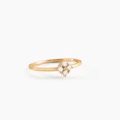 Bague éclat Perlé Plaqué Or Oxyde De Zirconium