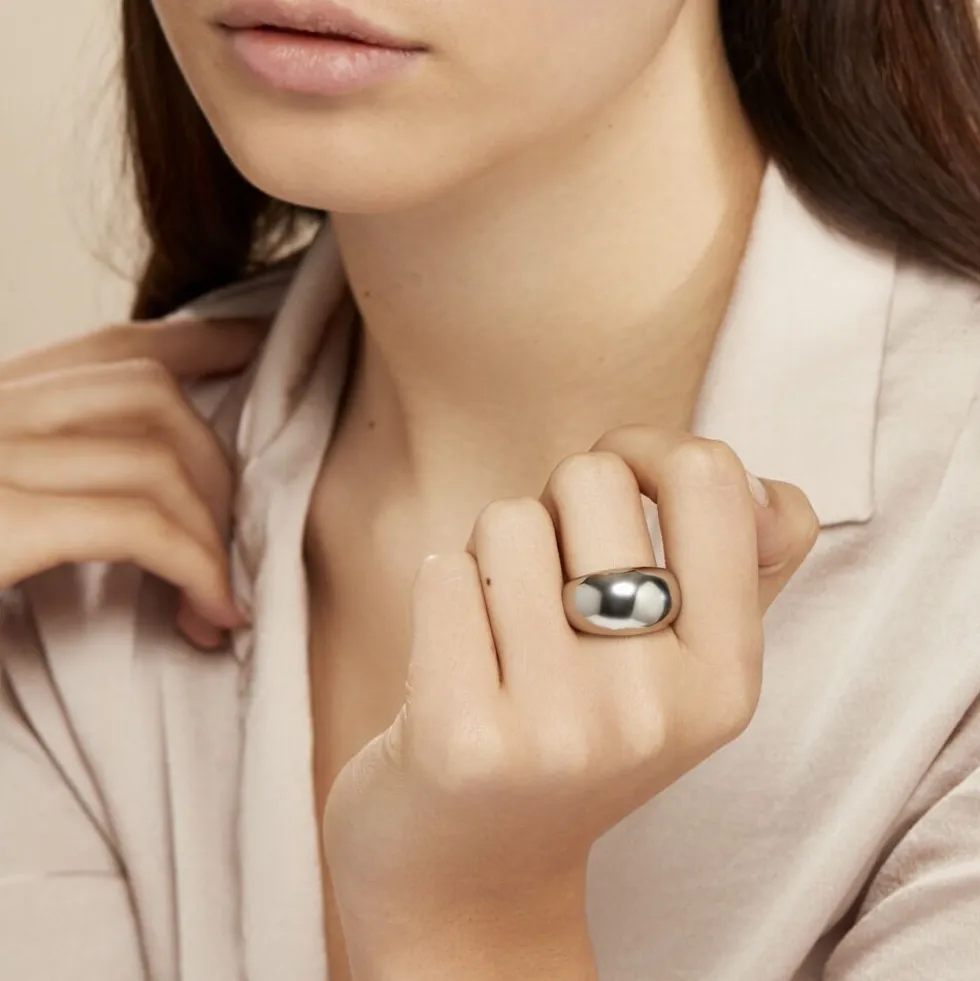 Bague Cleoria Acier Blanc