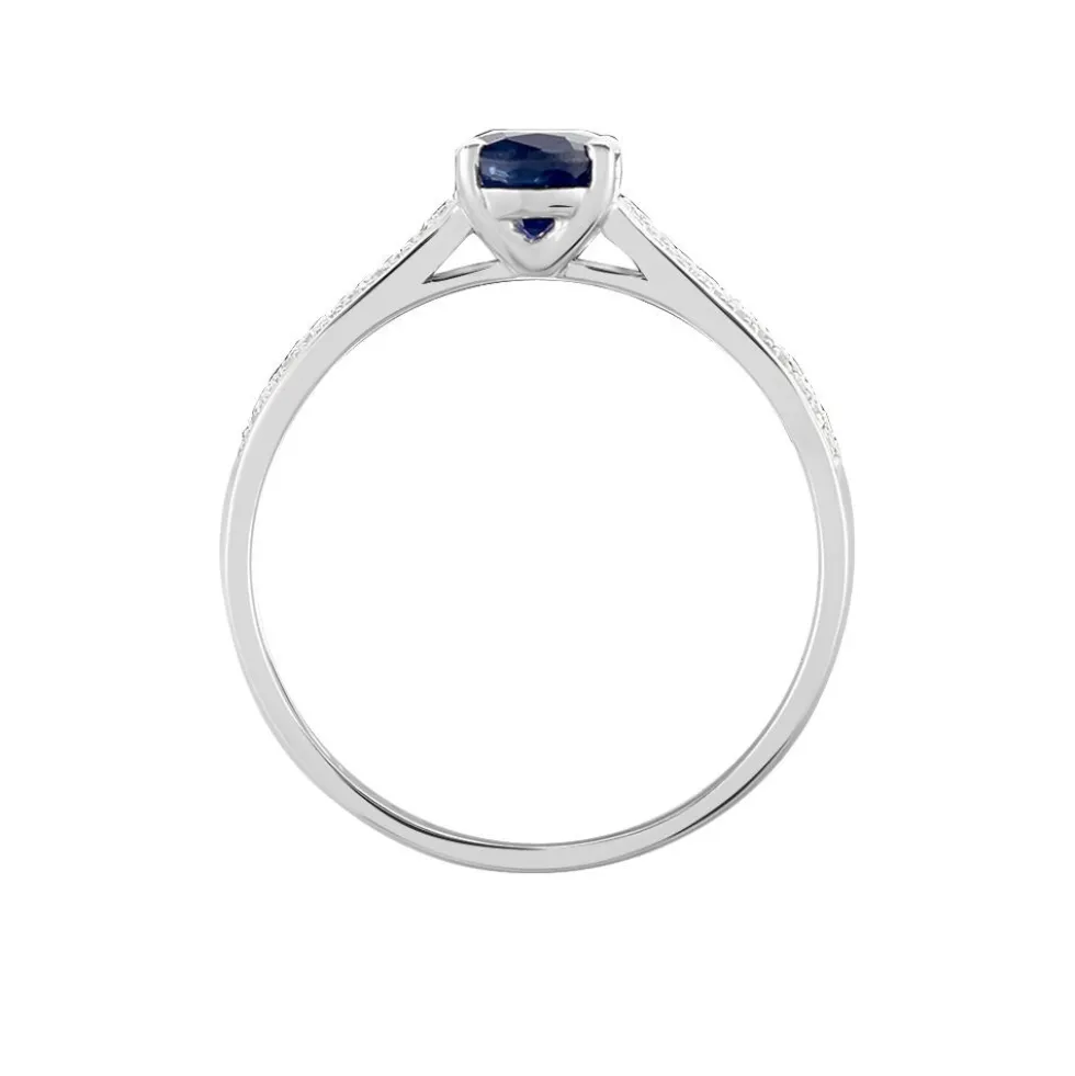 Bague Crista Or Blanc Saphir Et Diamant